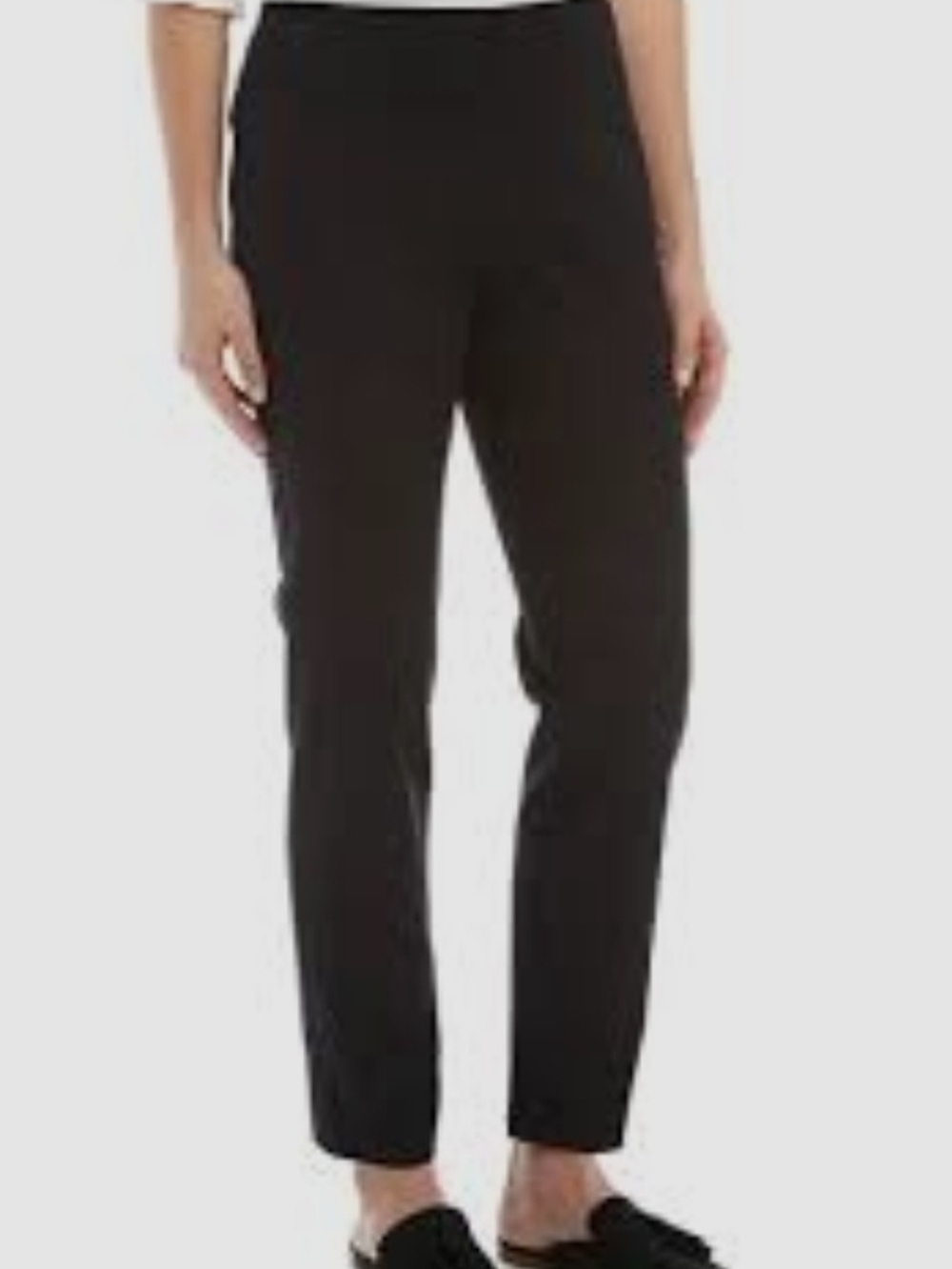 crown & ivy Black Straight-Leg Pull-On Pants